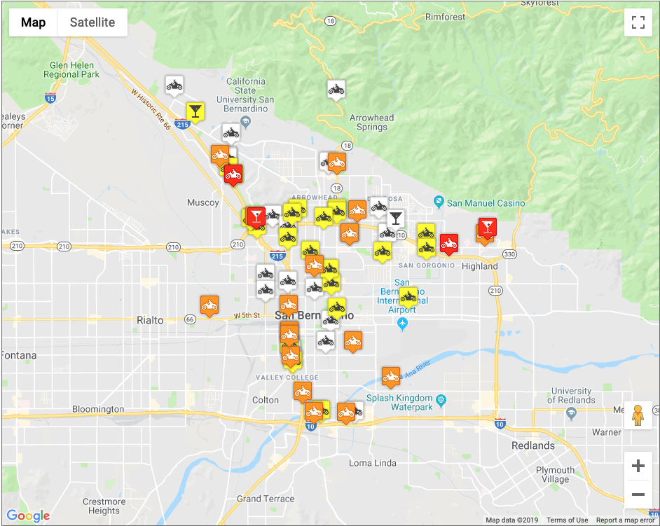 In 2018, there were 67 motorcycle accidents in the city of San Bernardino. Injured? Call Attorney Dustin Maricic, Esq. (951) 406-408