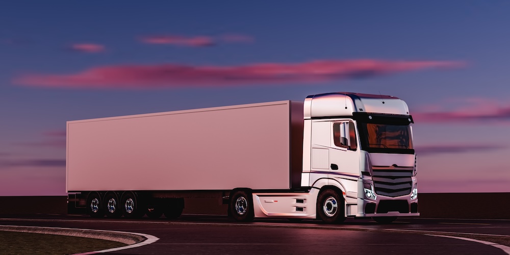 white 18 wheeler truck