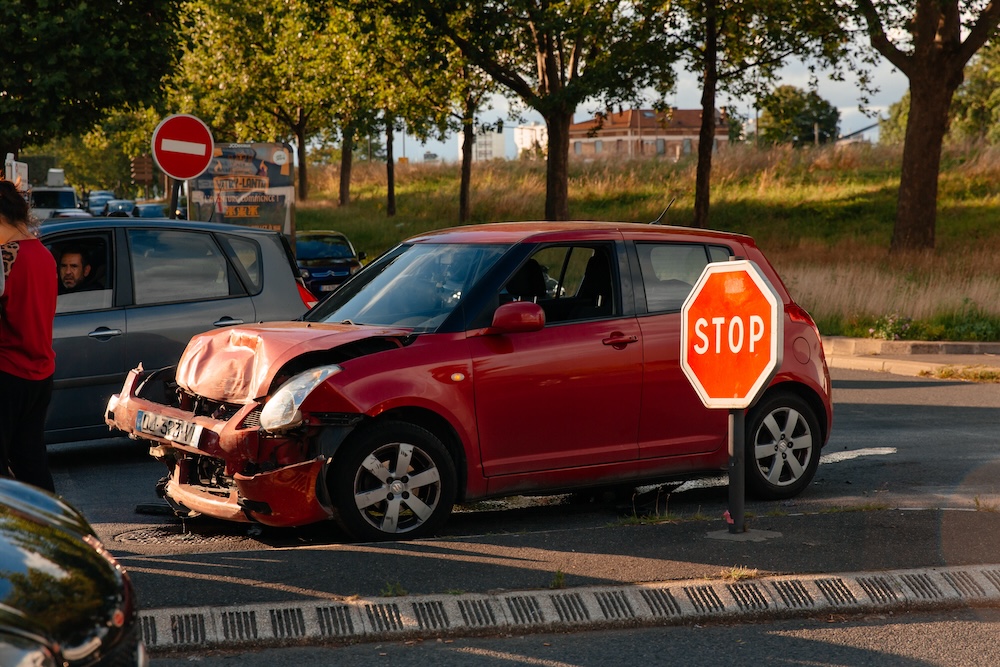 a car smashed from an accident